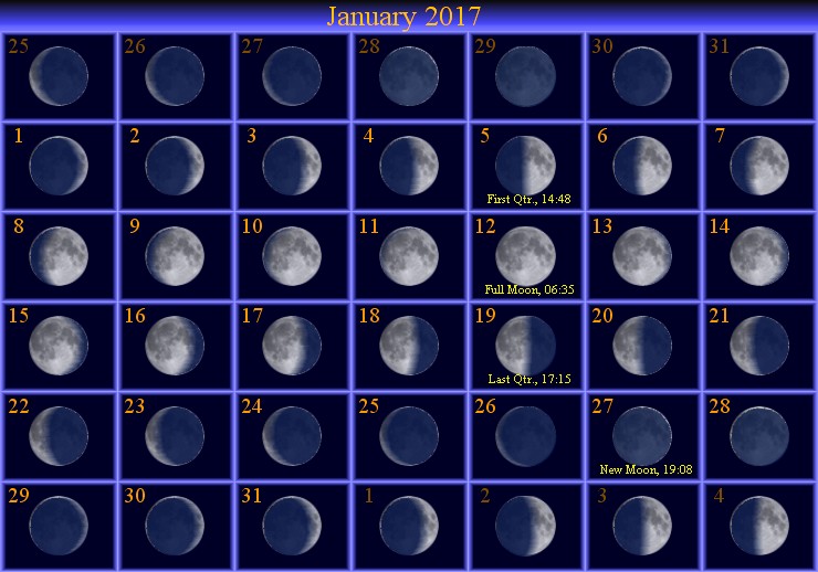 [January Moon Phase Calendar]