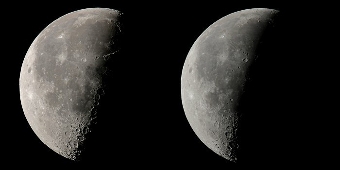 [Last quarter and 24 day old moon]