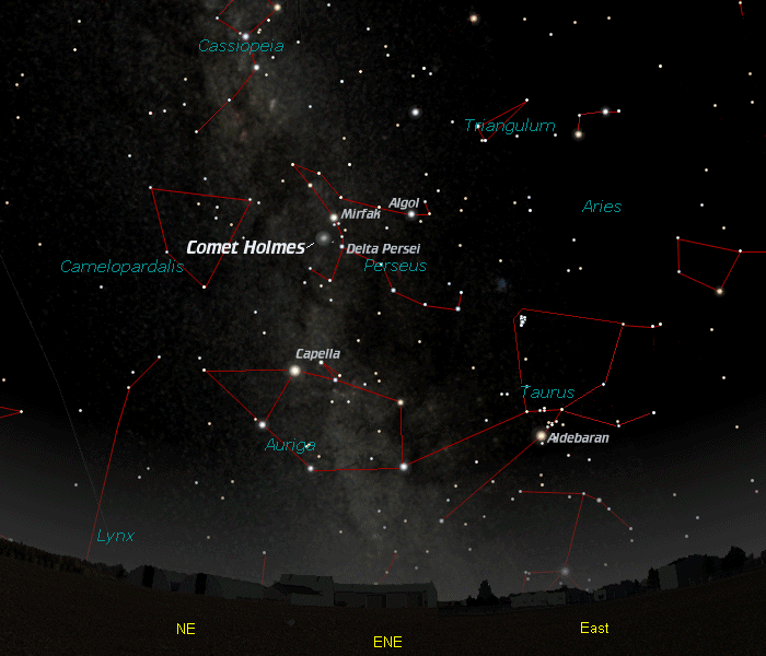 [Comet Holmes locator map]