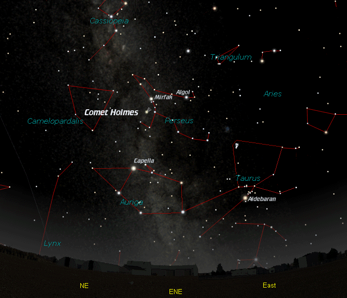 [Comet 17P/Holmes locator map]