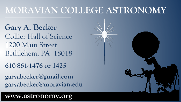[MORAVIAN COLLEGE BUSINESS CARD]