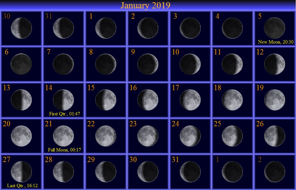[January Moon Phase Calendar]