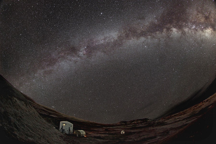 [Mars Desert Research Station and the Milky Way]